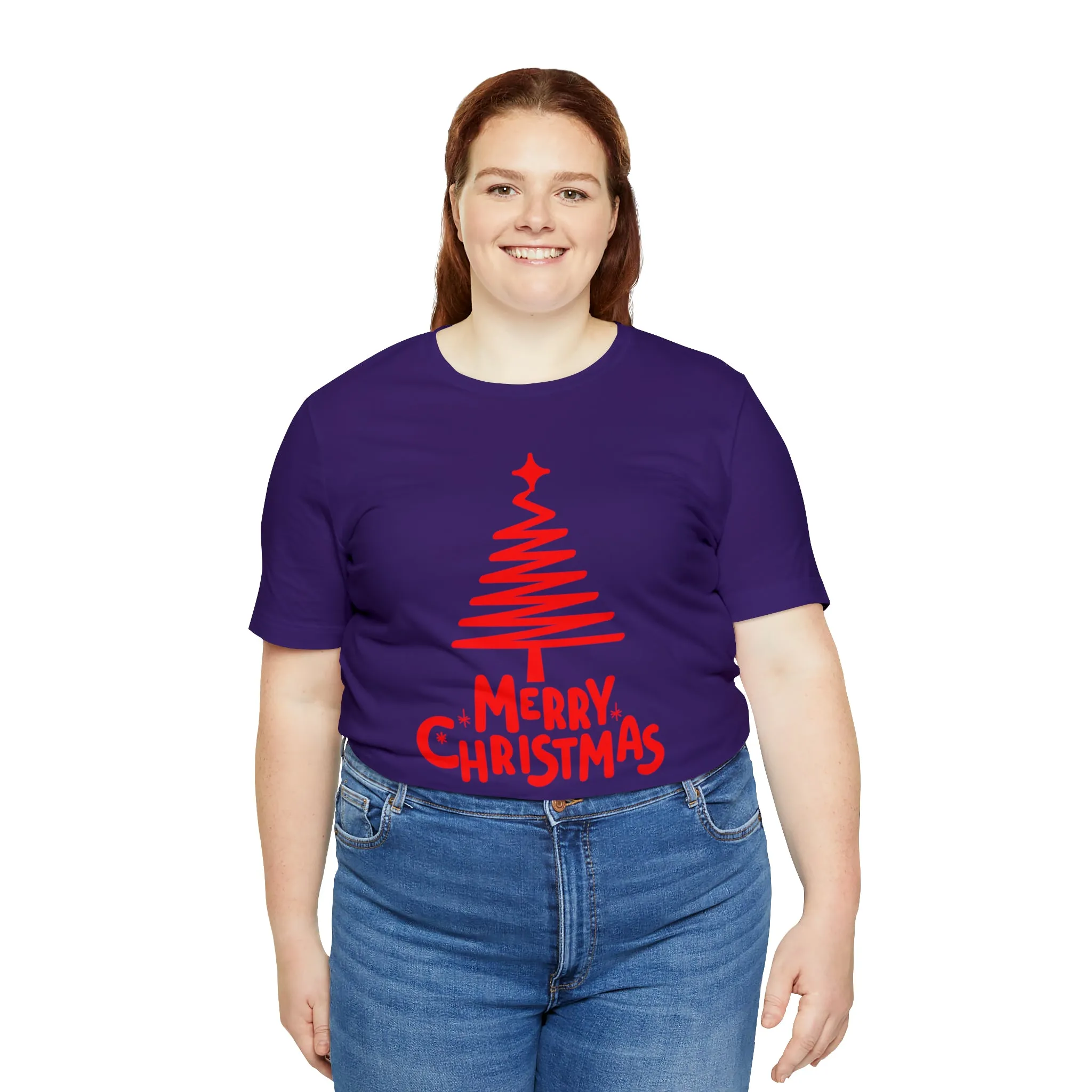 Red Merry ChristmasT-Shirt | Red XMasTee |  Bella Canvas 3001Unisex | Happy Holidays Short Sleeve Tshirt