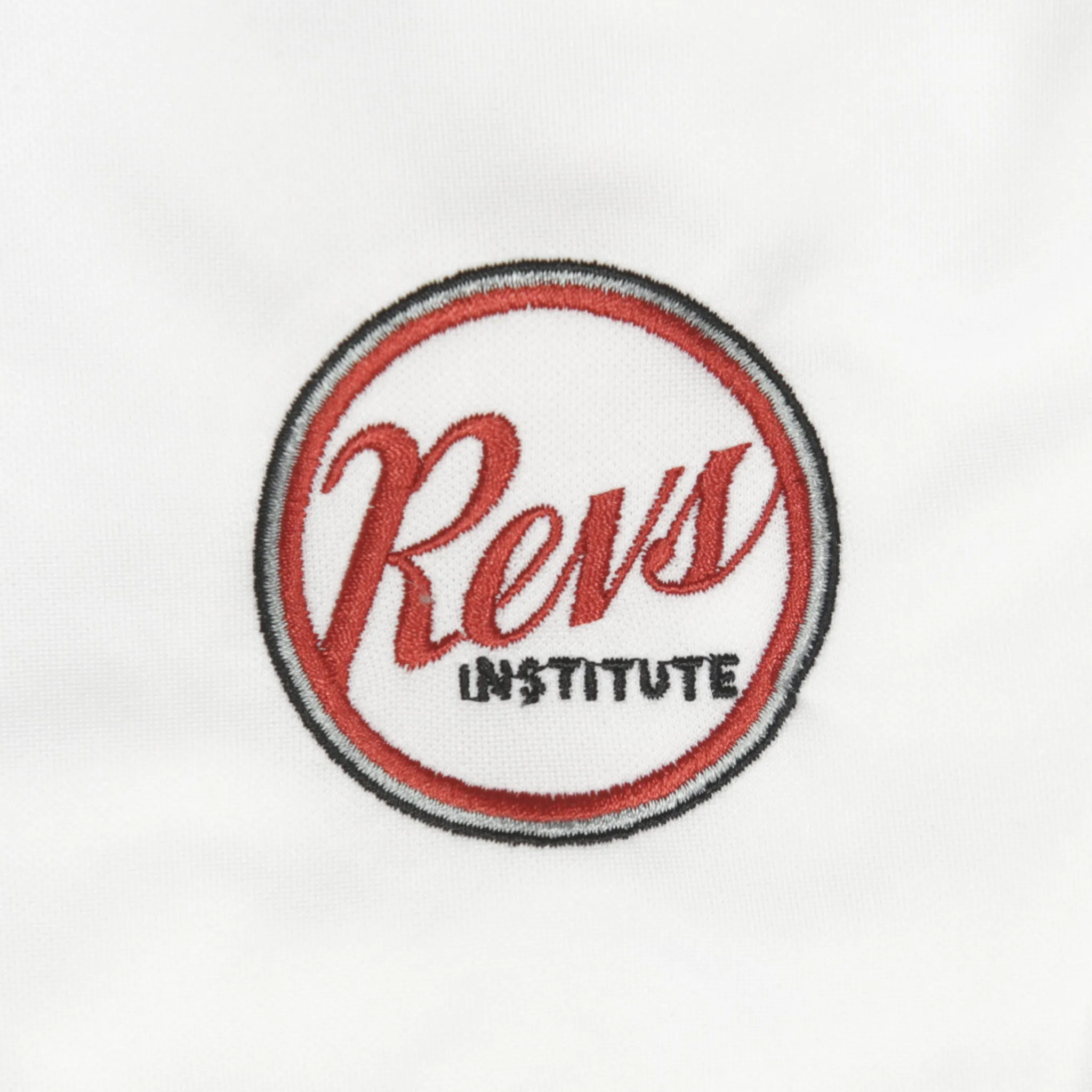 Revs Institute Mens Cutter & Buck Triblend Pique Polo - White