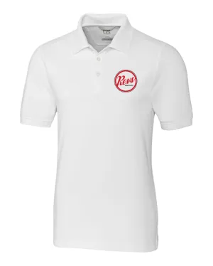 Revs Institute Mens Cutter & Buck Triblend Pique Polo - White