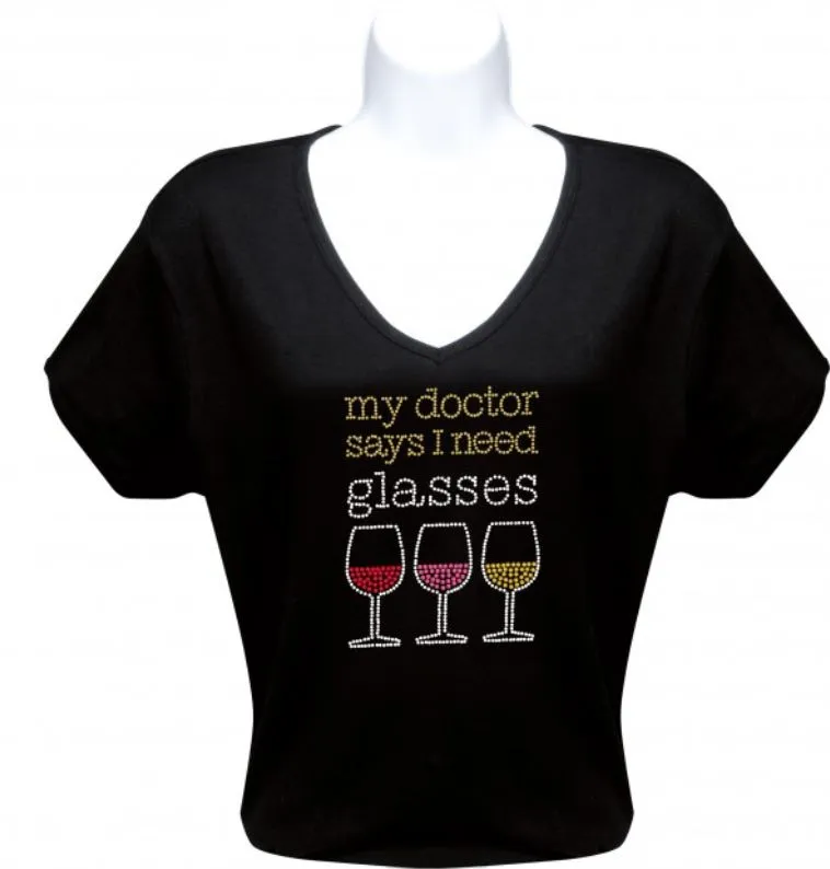 Rhinestone T-Shirt - My Doctor Says