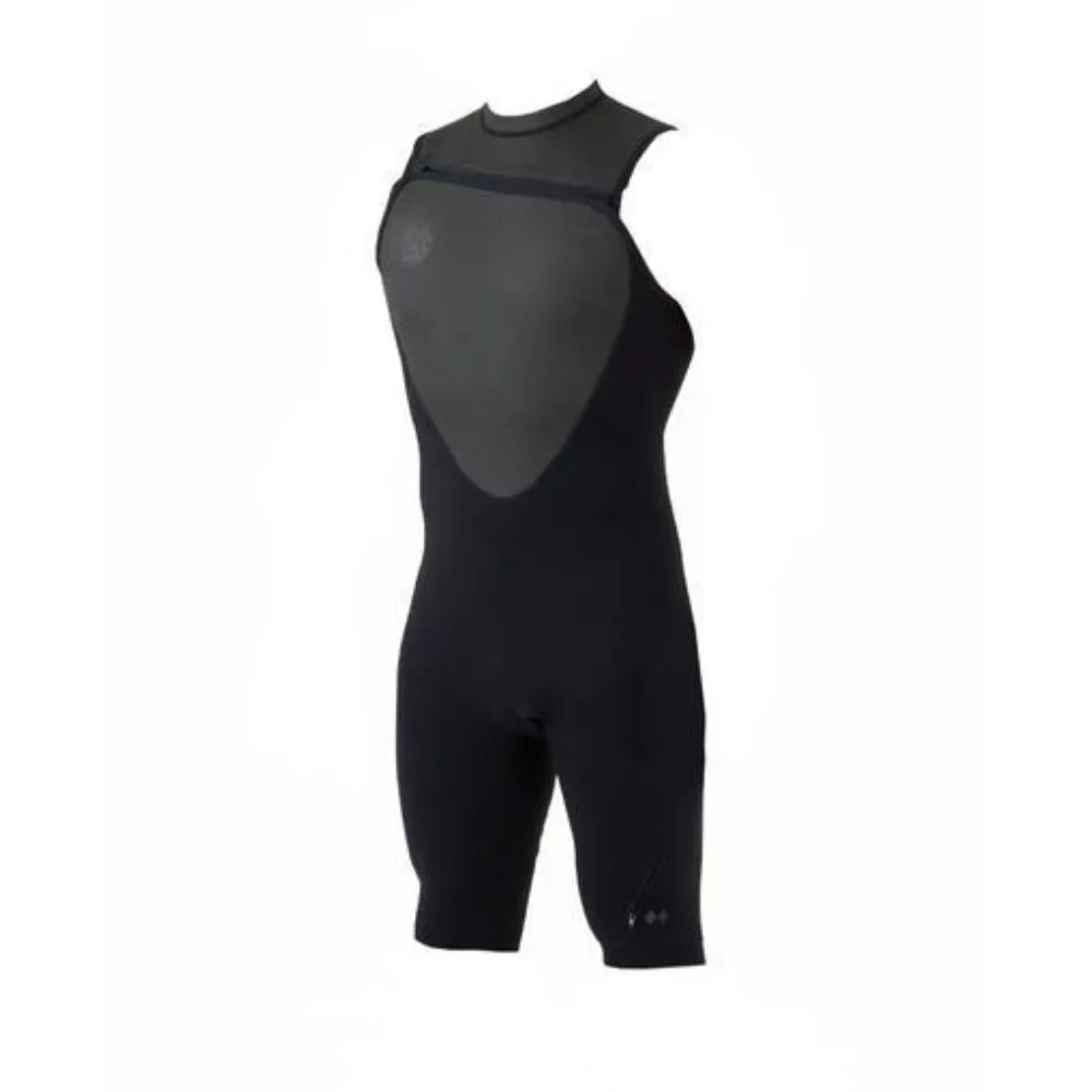 RIP CURL RUBBER SOUL SHORT JOHN CHEST ZIP BLACK