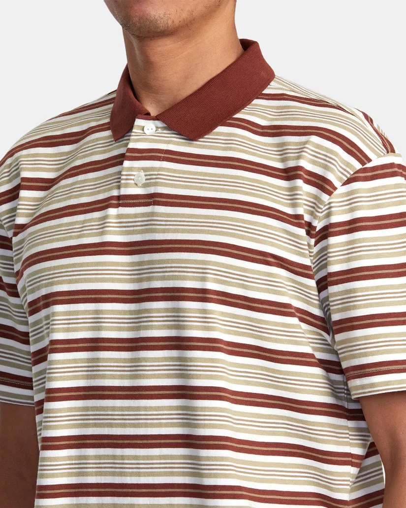 RVCA Mens Uptown Stripe Polo Short Sleeve Polo Shirt