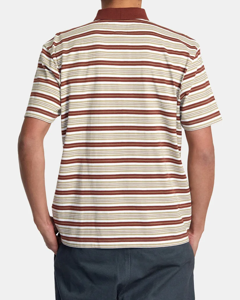 RVCA Mens Uptown Stripe Polo Short Sleeve Polo Shirt