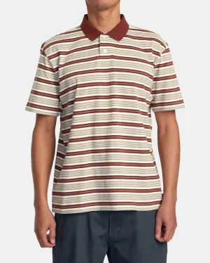 RVCA Mens Uptown Stripe Polo Short Sleeve Polo Shirt