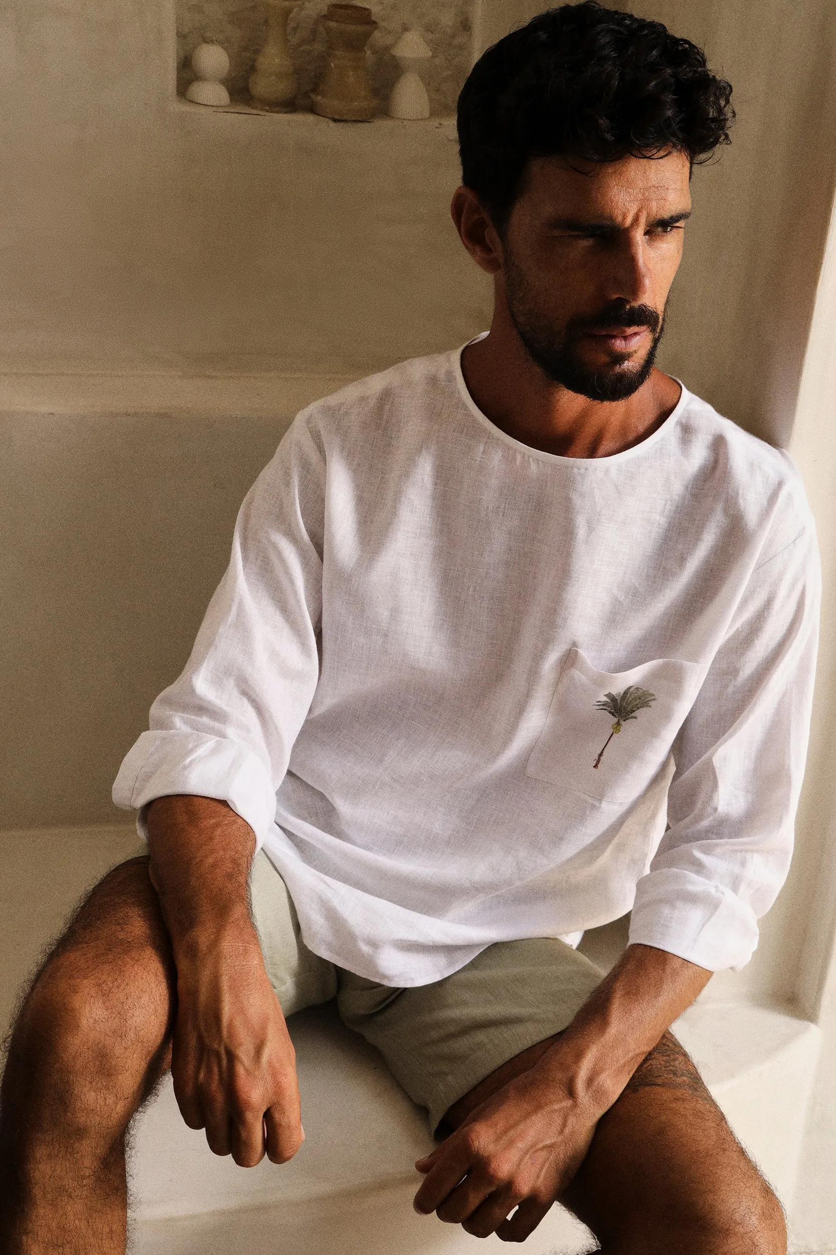 SAND Island Shirt- Man (White Tropical)