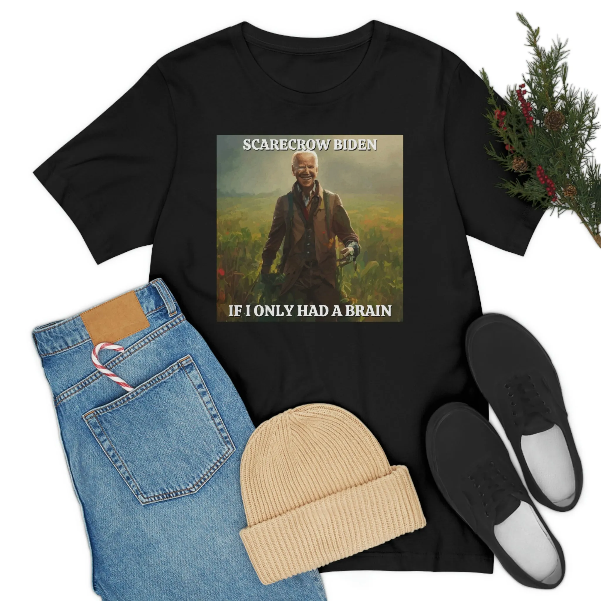 Scarecrow Biden If I Only Had A Brain Short Sleeve Tee
