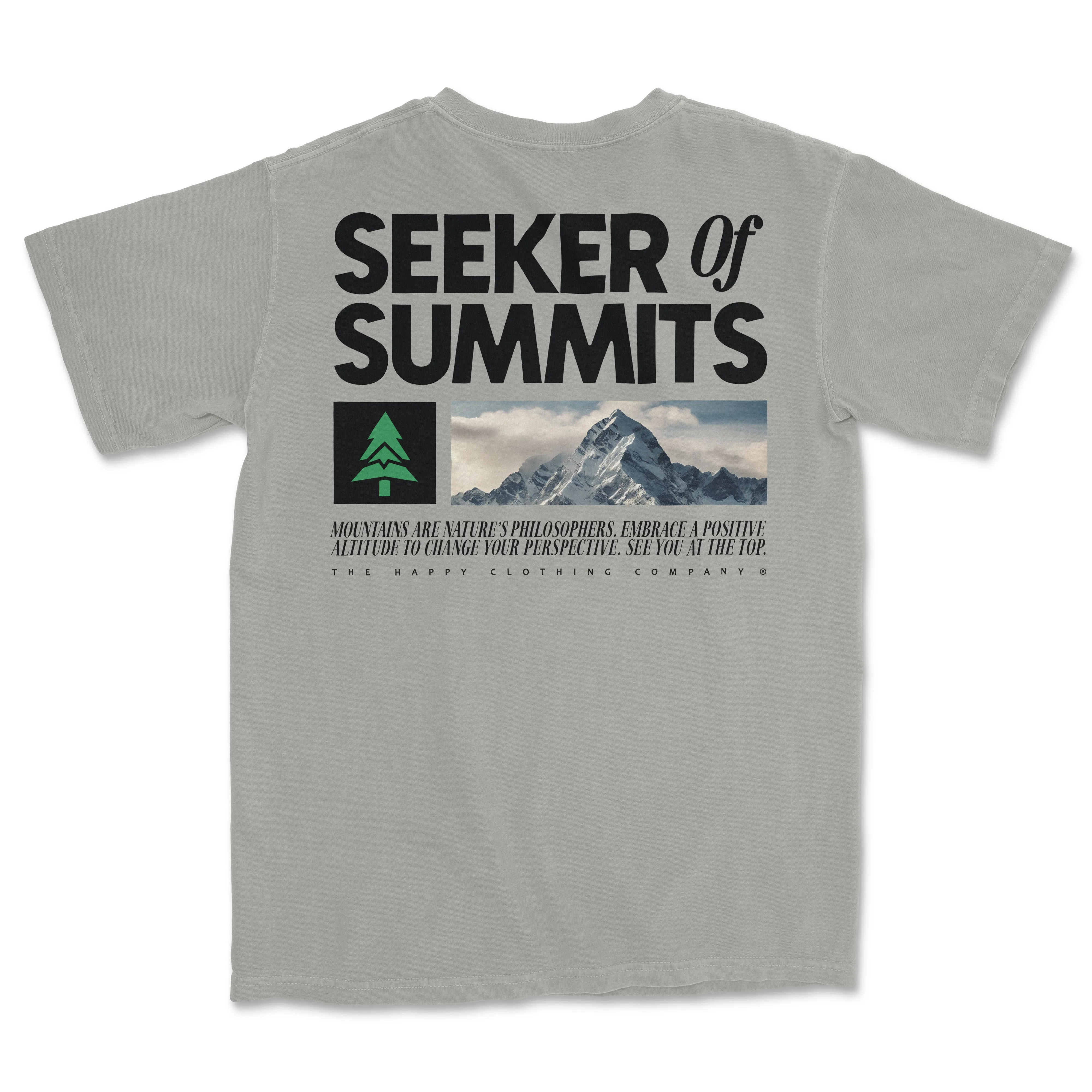 Seeker Of Summits Back Print 'Vintage Tee' | Oversized Heavyweight |