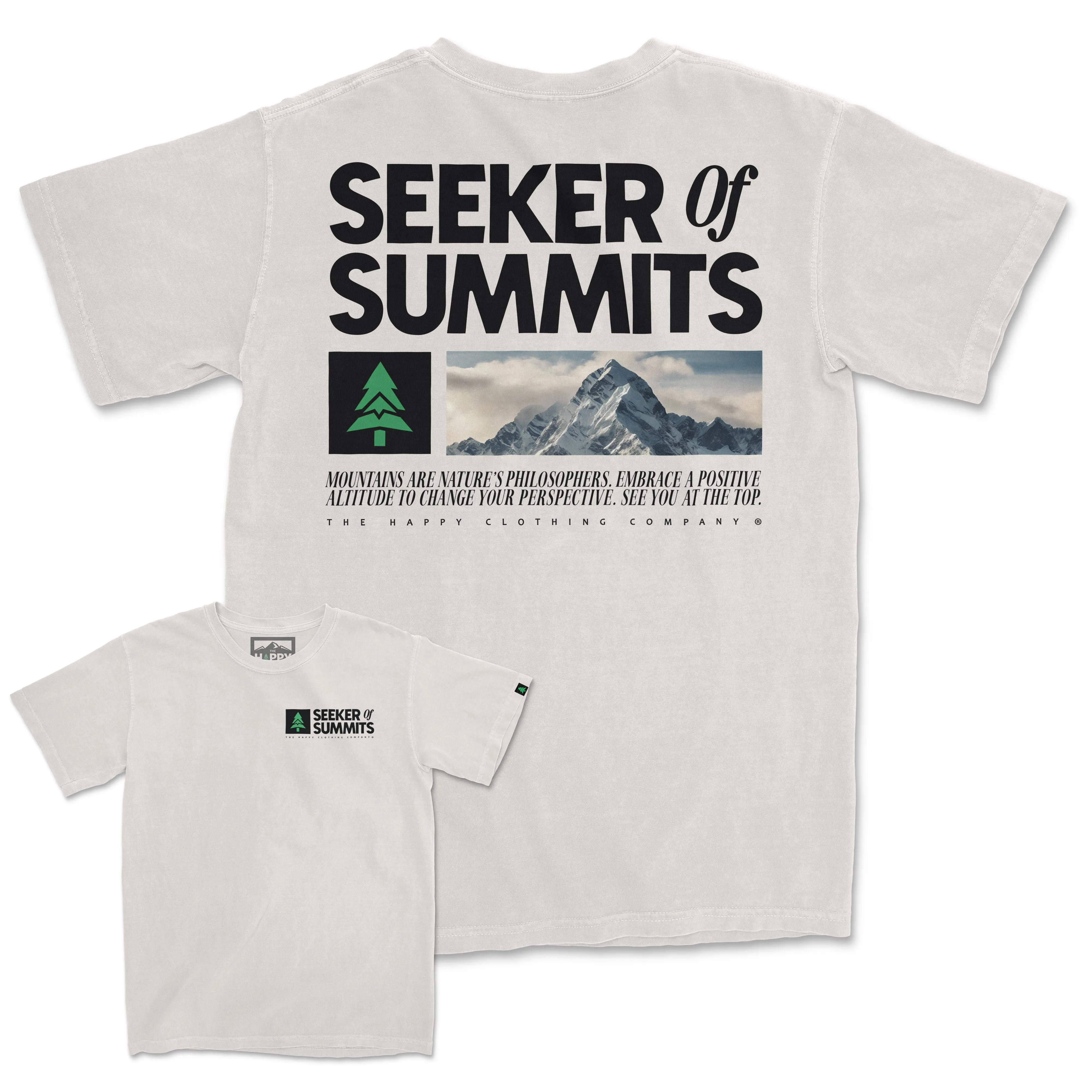 Seeker Of Summits Back Print 'Vintage Tee' | Oversized Heavyweight |