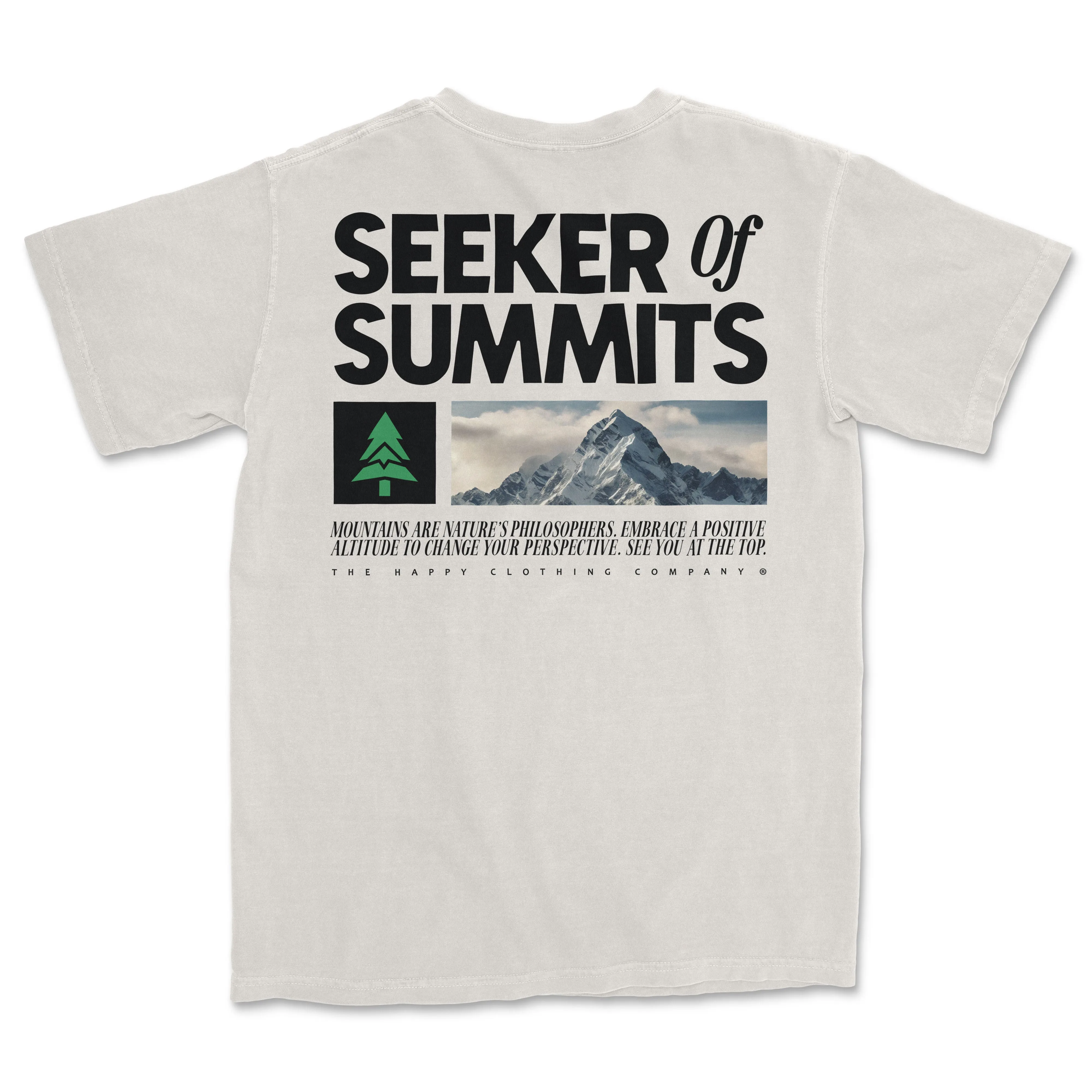 Seeker Of Summits Back Print 'Vintage Tee' | Oversized Heavyweight |