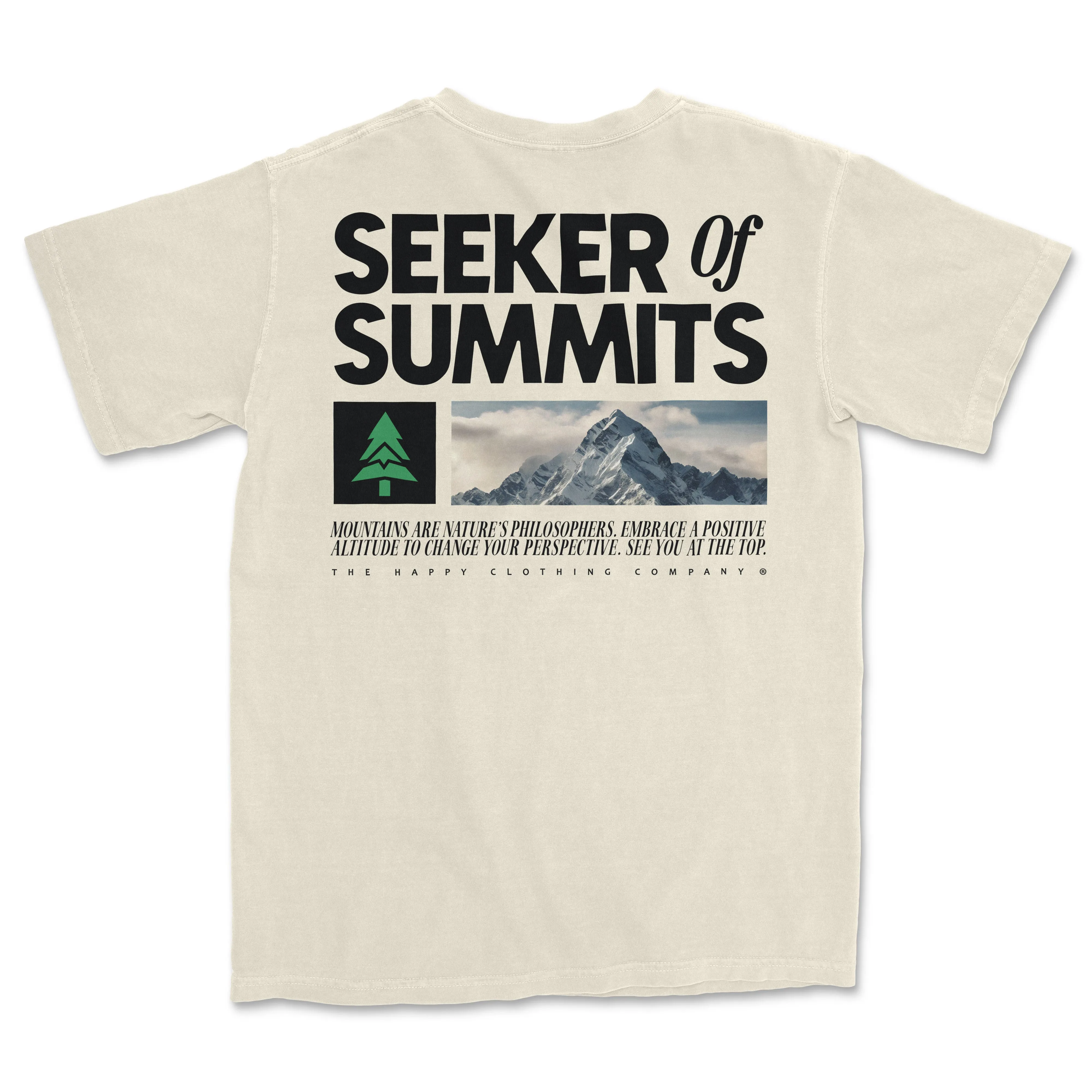 Seeker Of Summits Back Print 'Vintage Tee' | Oversized Heavyweight |