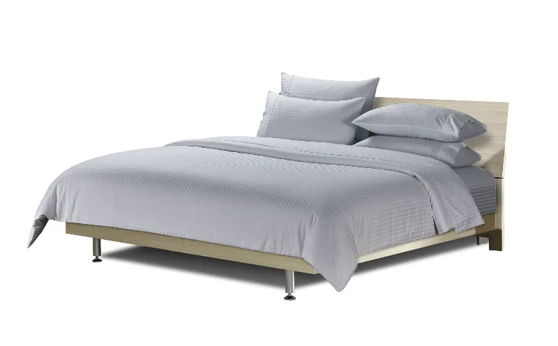 Simon Baker 250 Thread Count Egyptian Cotton Stripe Sheet Set Silver