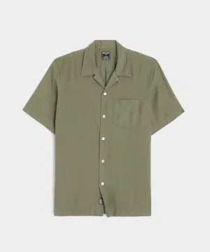 Slim Fit Sea Soft Irish Linen Camp Collar Shirt