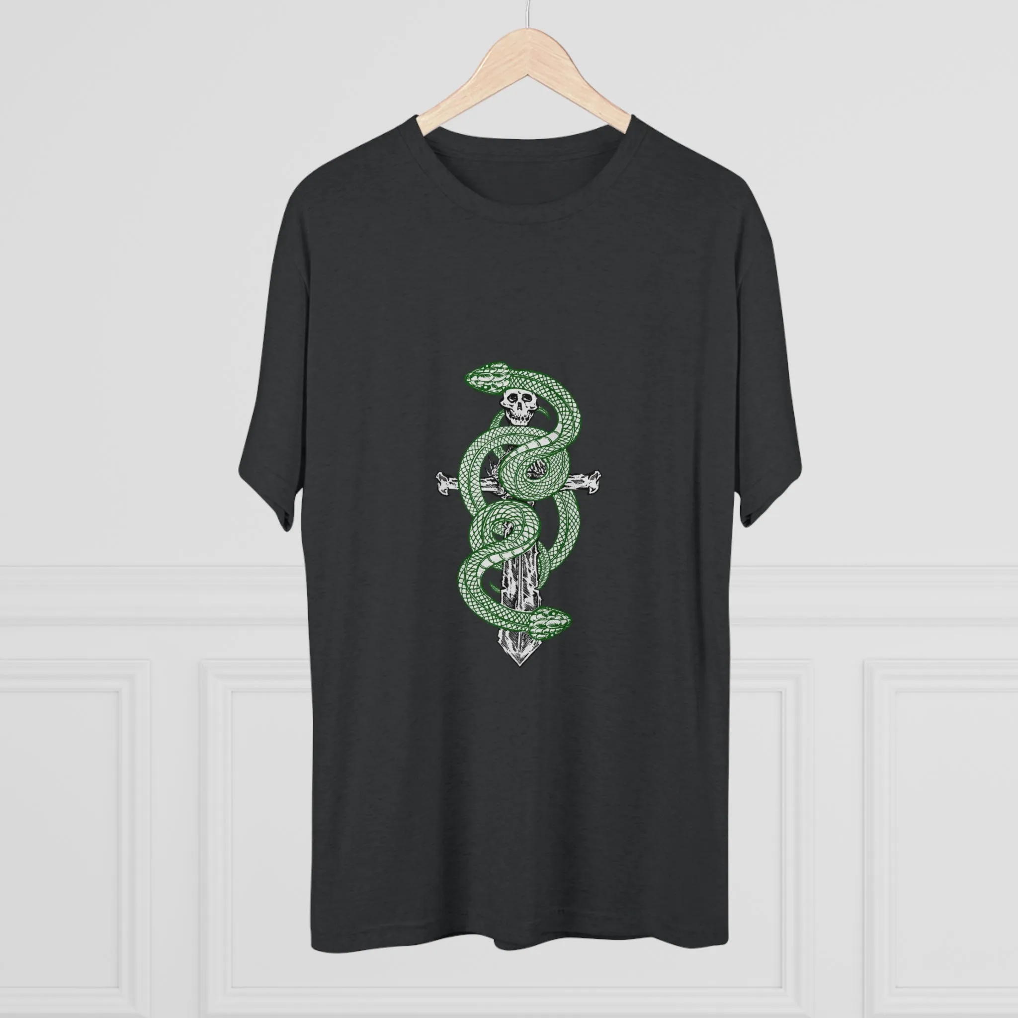 Snake On Sword Unisex Tri-Blend Crew Tee