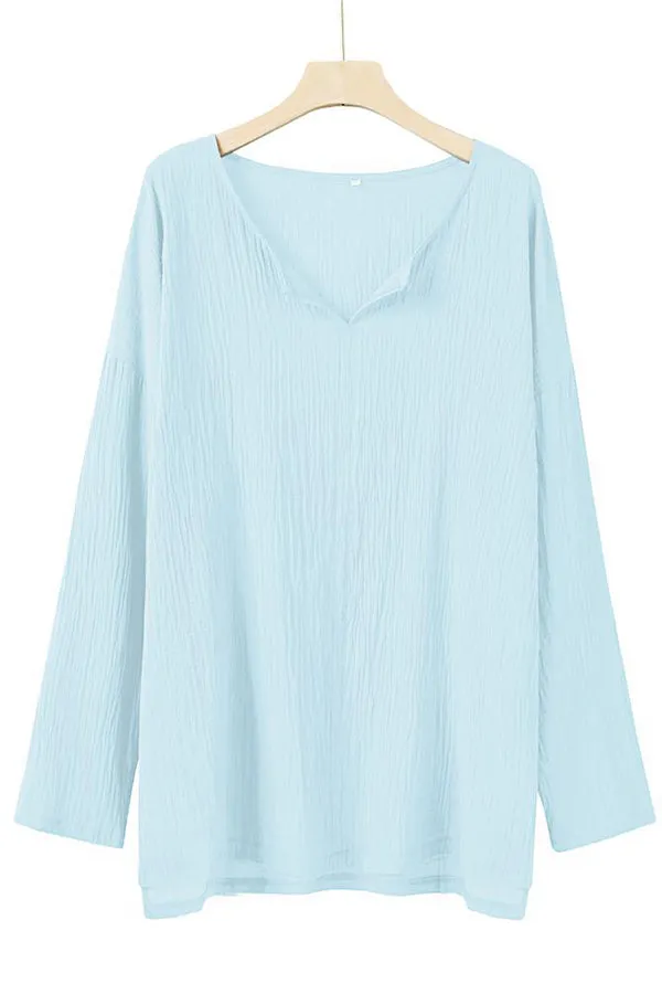 Solid Color Cotton And Linen Chang T-shirt