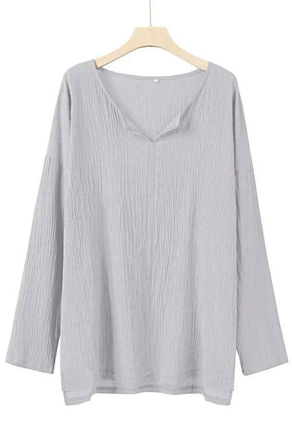 Solid Color Cotton And Linen Chang T-shirt
