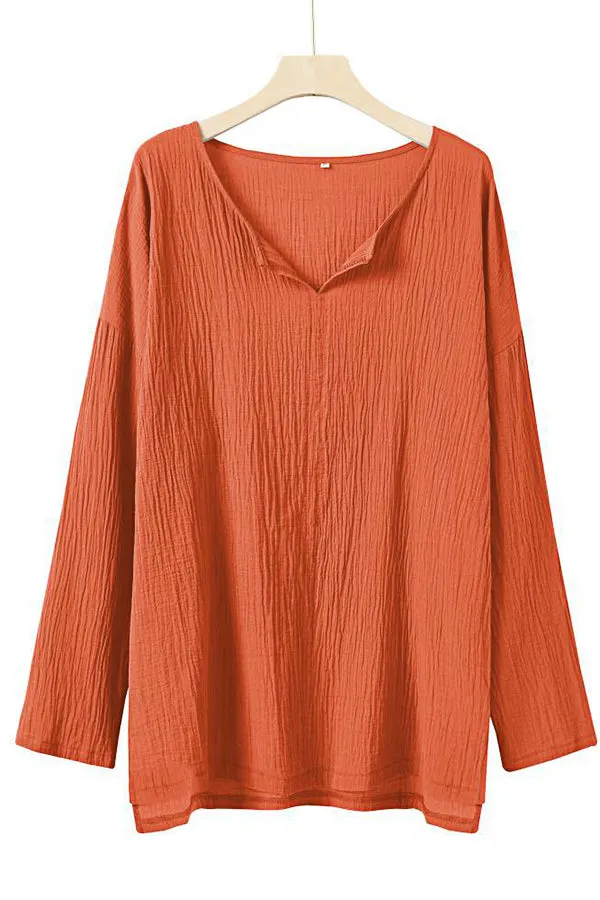 Solid Color Cotton And Linen Chang T-shirt