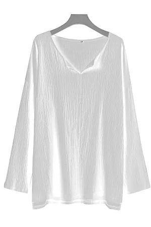Solid Color Cotton And Linen Chang T-shirt