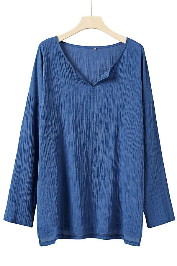 Solid Color Cotton And Linen Chang T-shirt