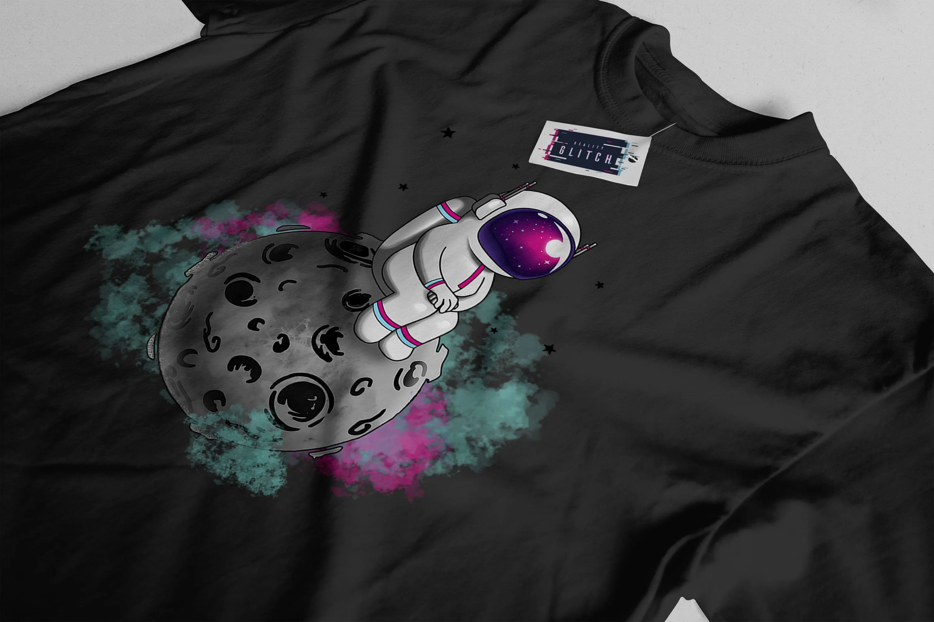 Spaceman Moon Mens T-Shirt