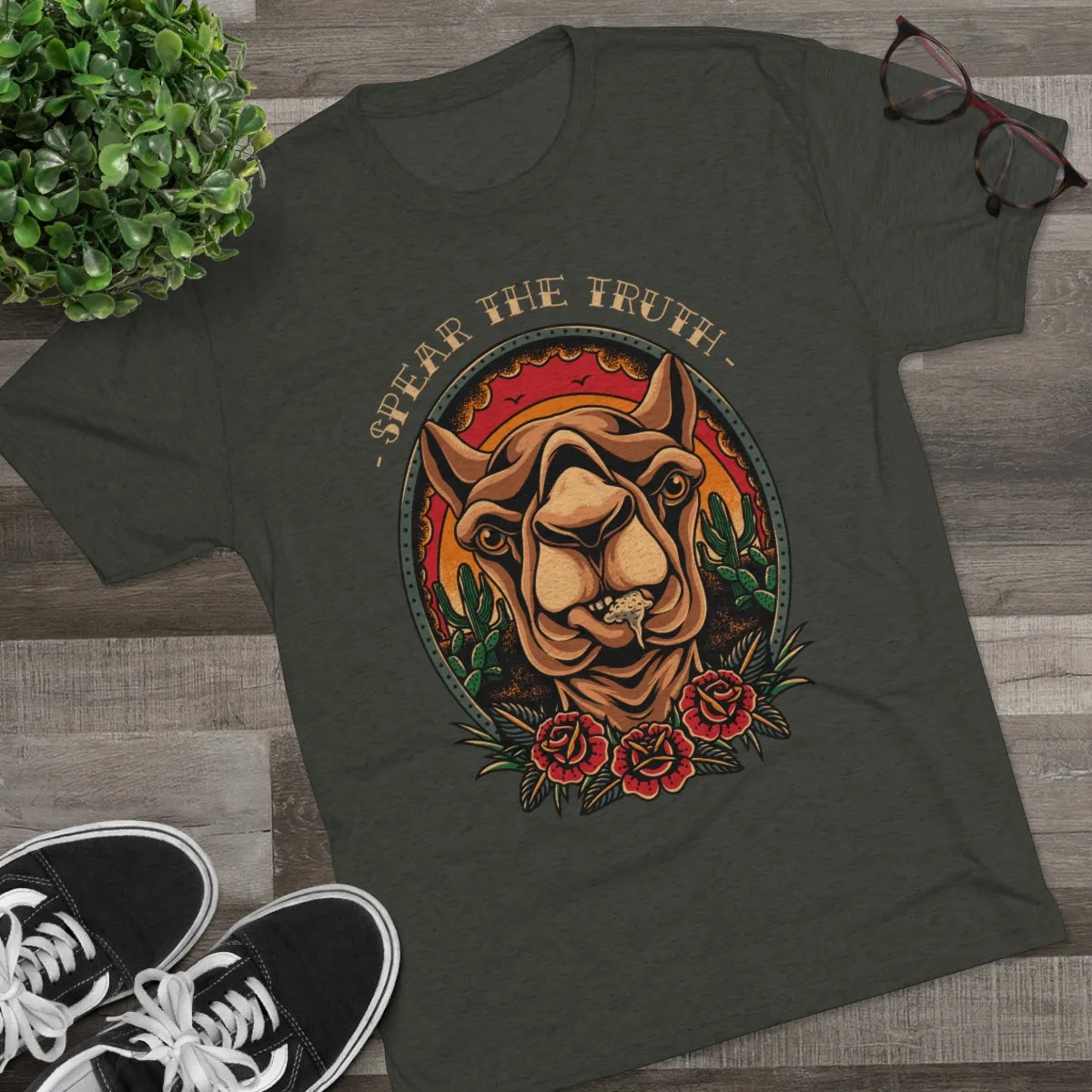 Spear The Truth (Camel) Crew T-Shirt