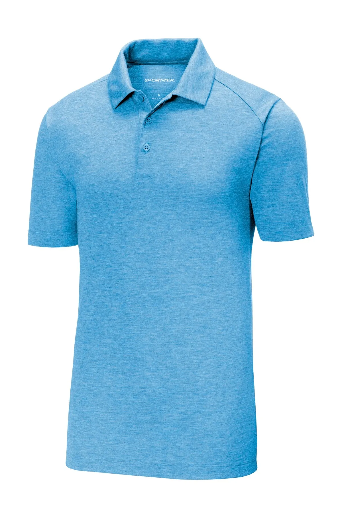 Sport-Tek  PosiCharge  Tri-Blend Wicking Polo. ST405 Pond Blue Heather