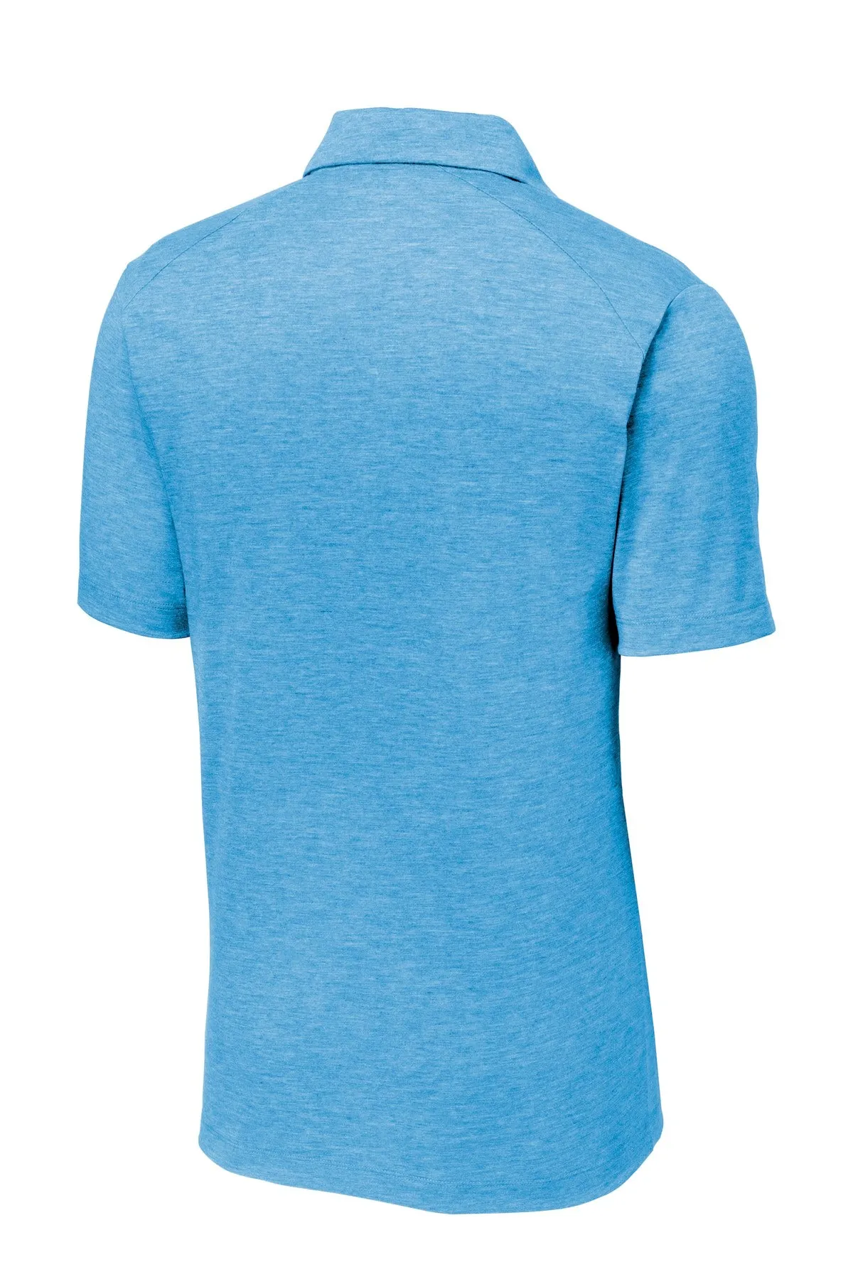 Sport-Tek  PosiCharge  Tri-Blend Wicking Polo. ST405 Pond Blue Heather