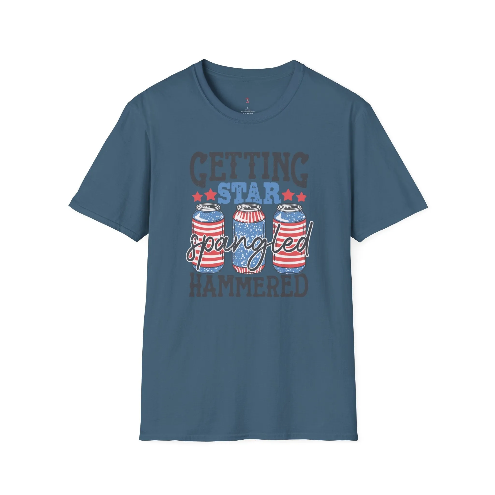 Star Spangled Hammered Tee, 4th of July, Drinking Tee, Softstyle T-Shirt