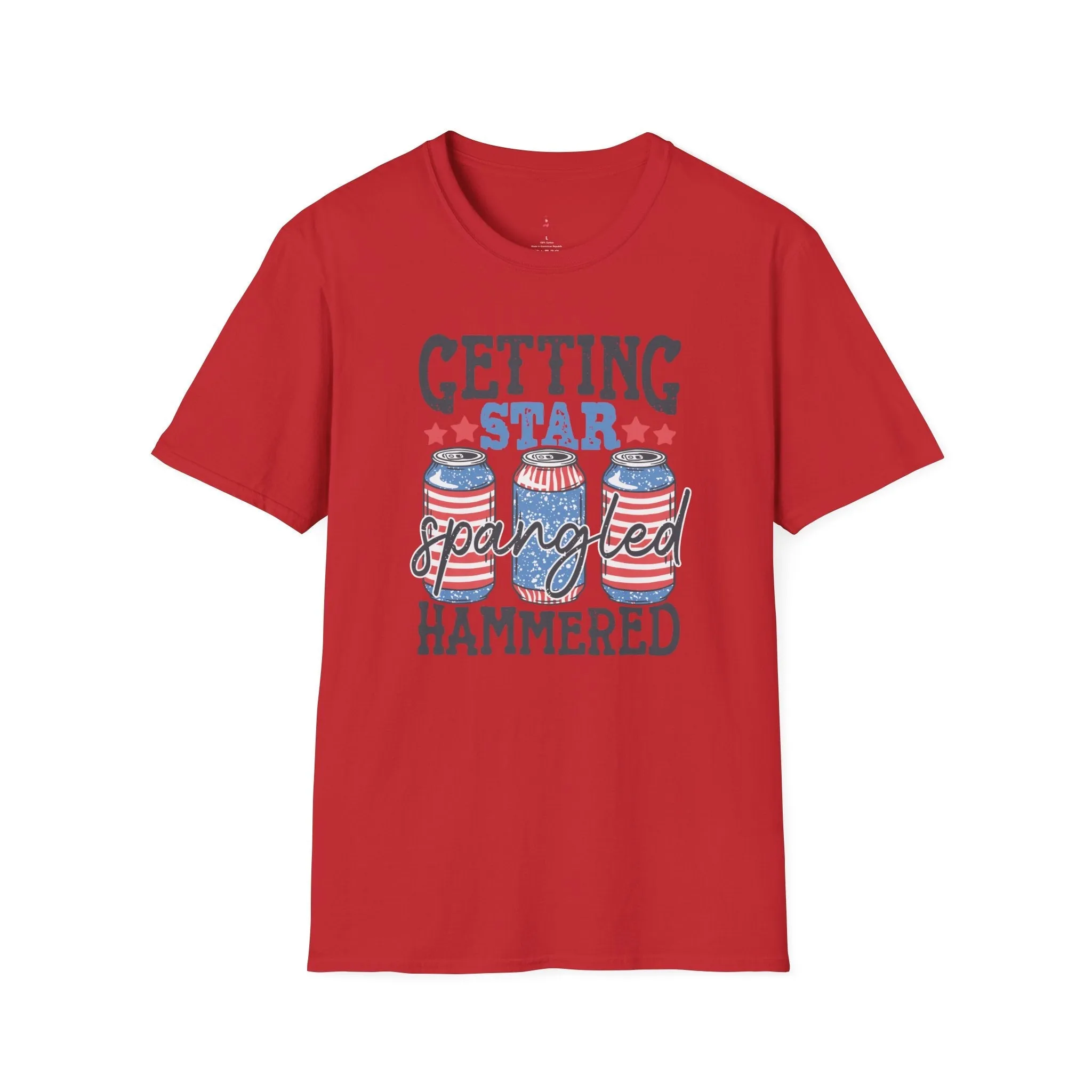 Star Spangled Hammered Tee, 4th of July, Drinking Tee, Softstyle T-Shirt