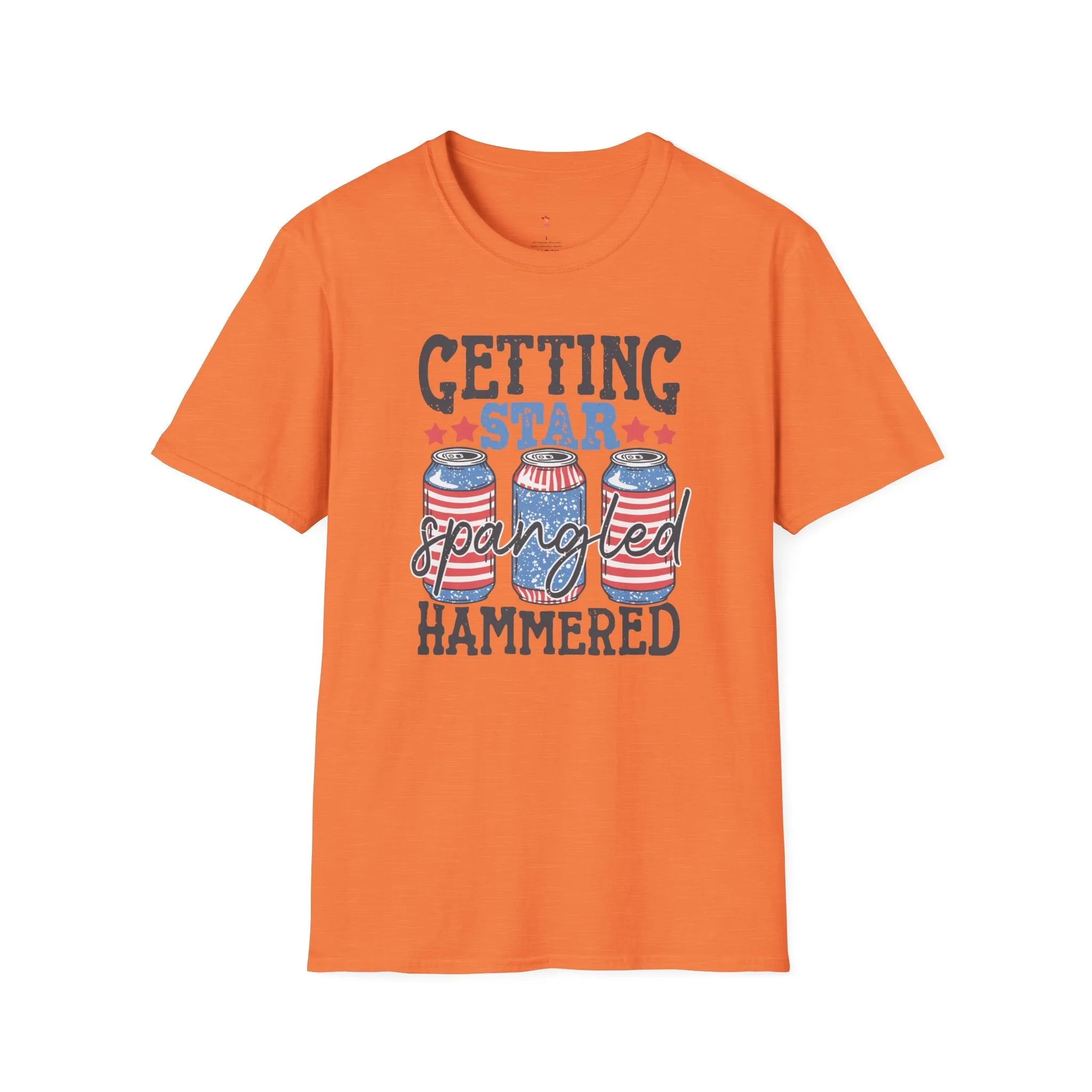 Star Spangled Hammered Tee, 4th of July, Drinking Tee, Softstyle T-Shirt