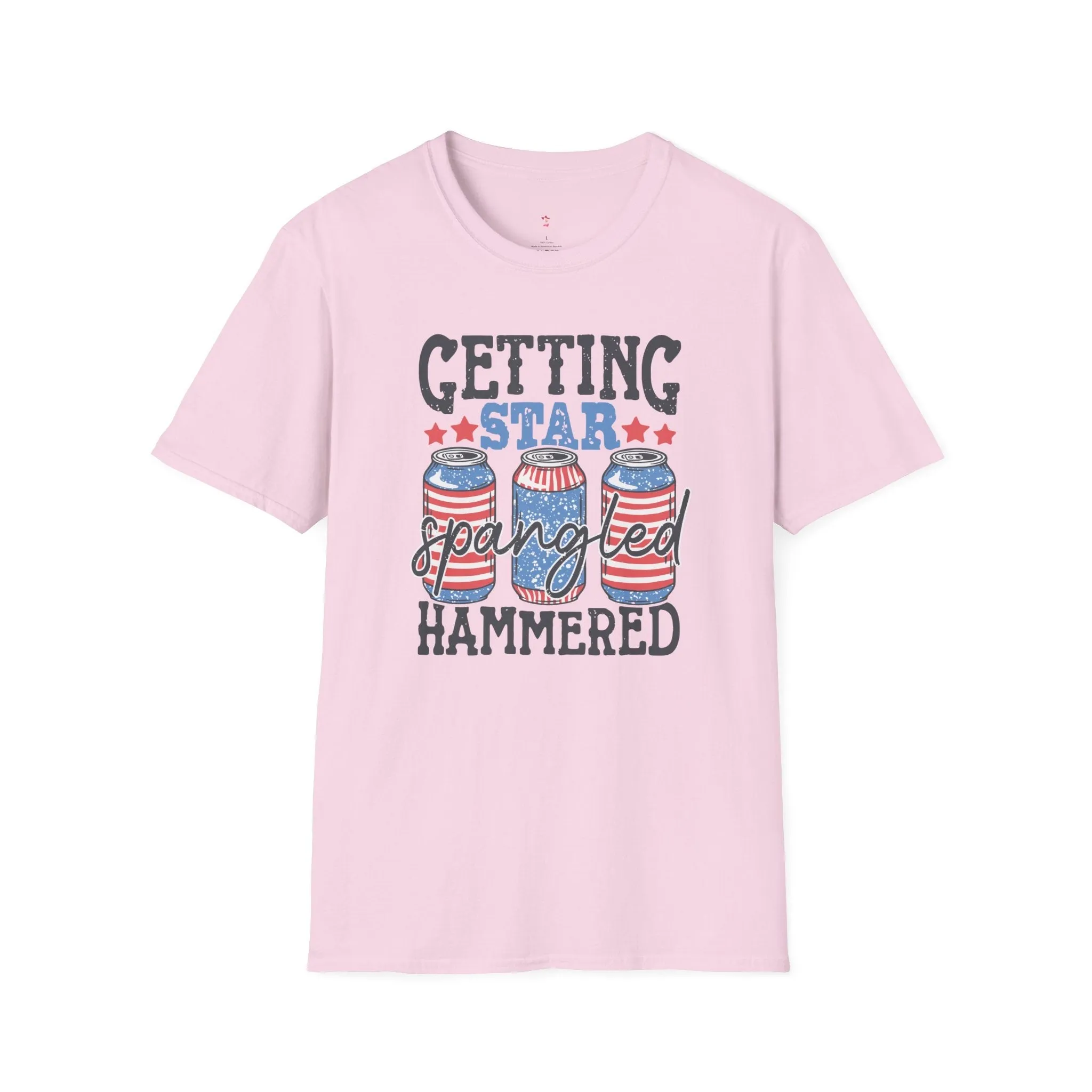 Star Spangled Hammered Tee, 4th of July, Drinking Tee, Softstyle T-Shirt