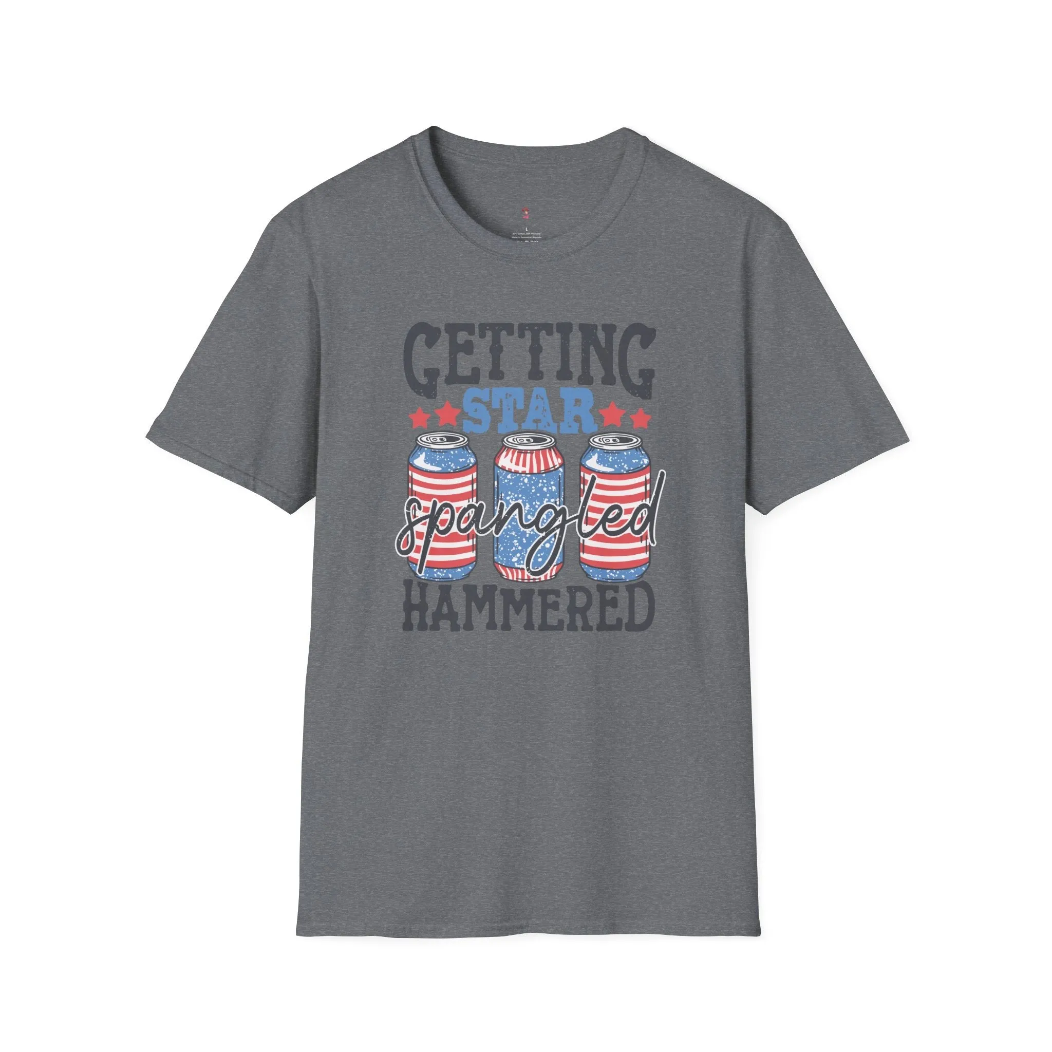 Star Spangled Hammered Tee, 4th of July, Drinking Tee, Softstyle T-Shirt