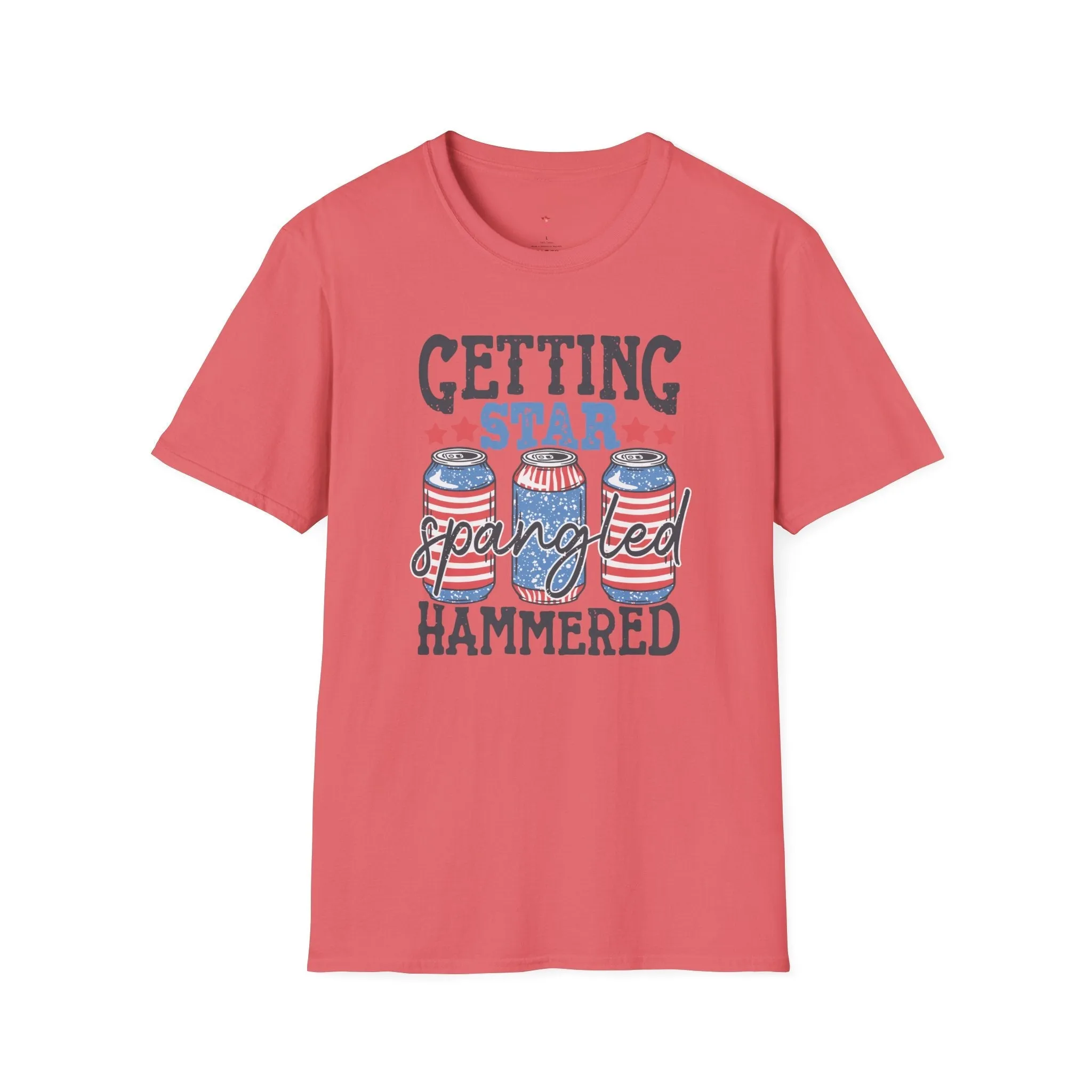 Star Spangled Hammered Tee, 4th of July, Drinking Tee, Softstyle T-Shirt