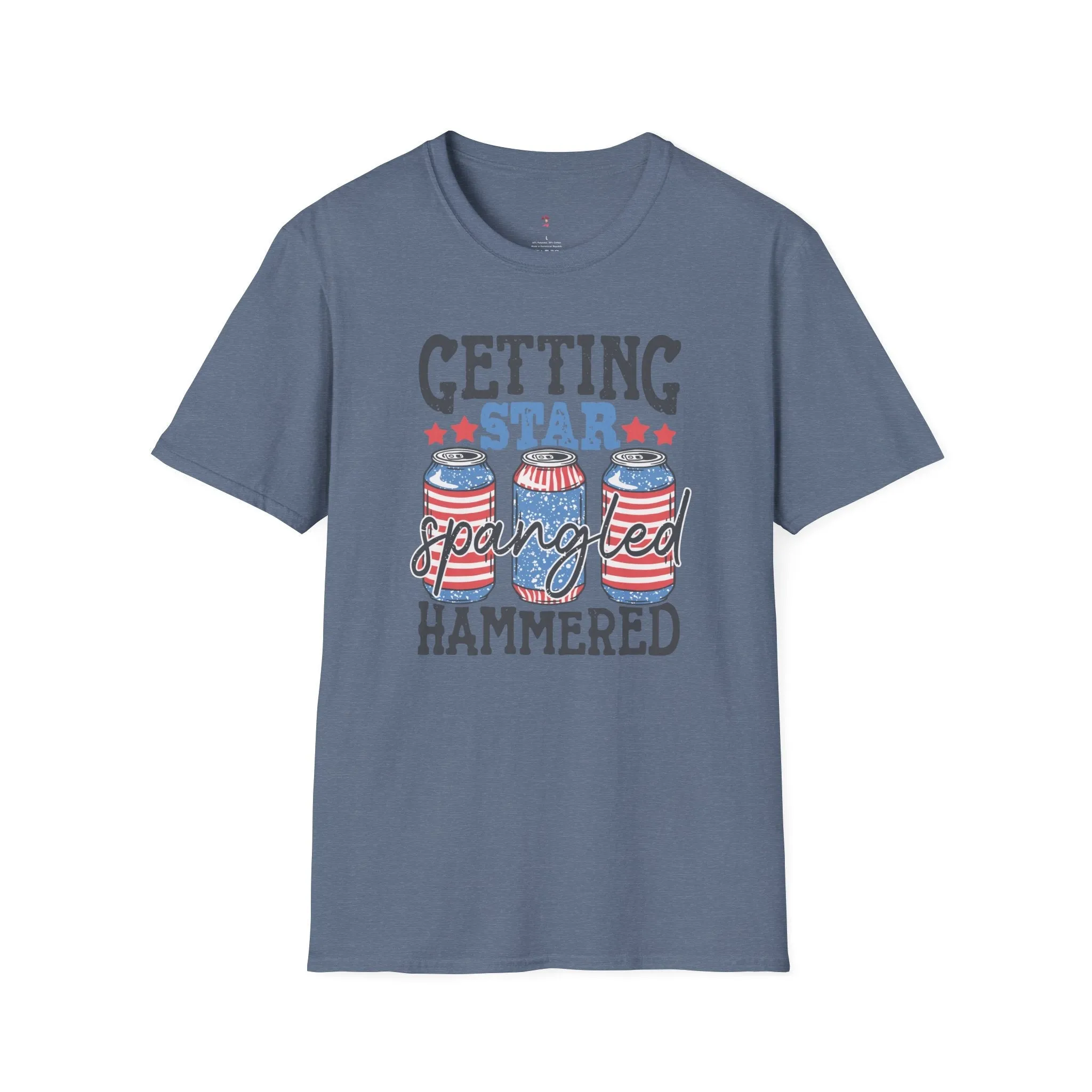 Star Spangled Hammered Tee, 4th of July, Drinking Tee, Softstyle T-Shirt