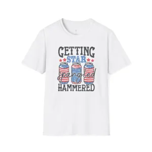 Star Spangled Hammered Tee, 4th of July, Drinking Tee, Softstyle T-Shirt