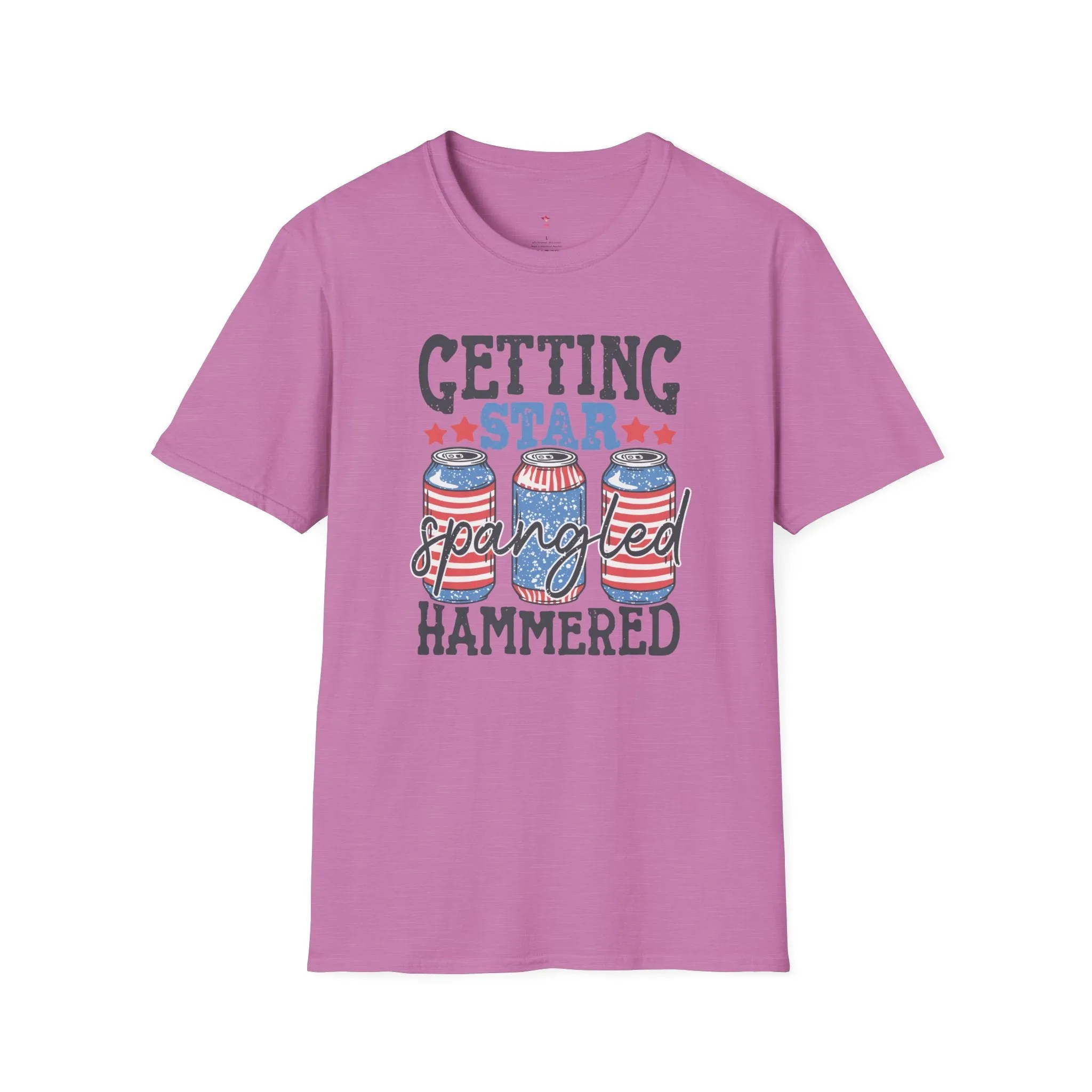 Star Spangled Hammered Tee, 4th of July, Drinking Tee, Softstyle T-Shirt