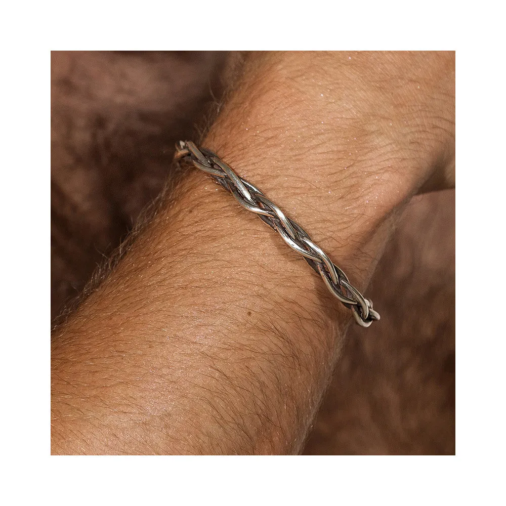 Sterling silver braided cuff
