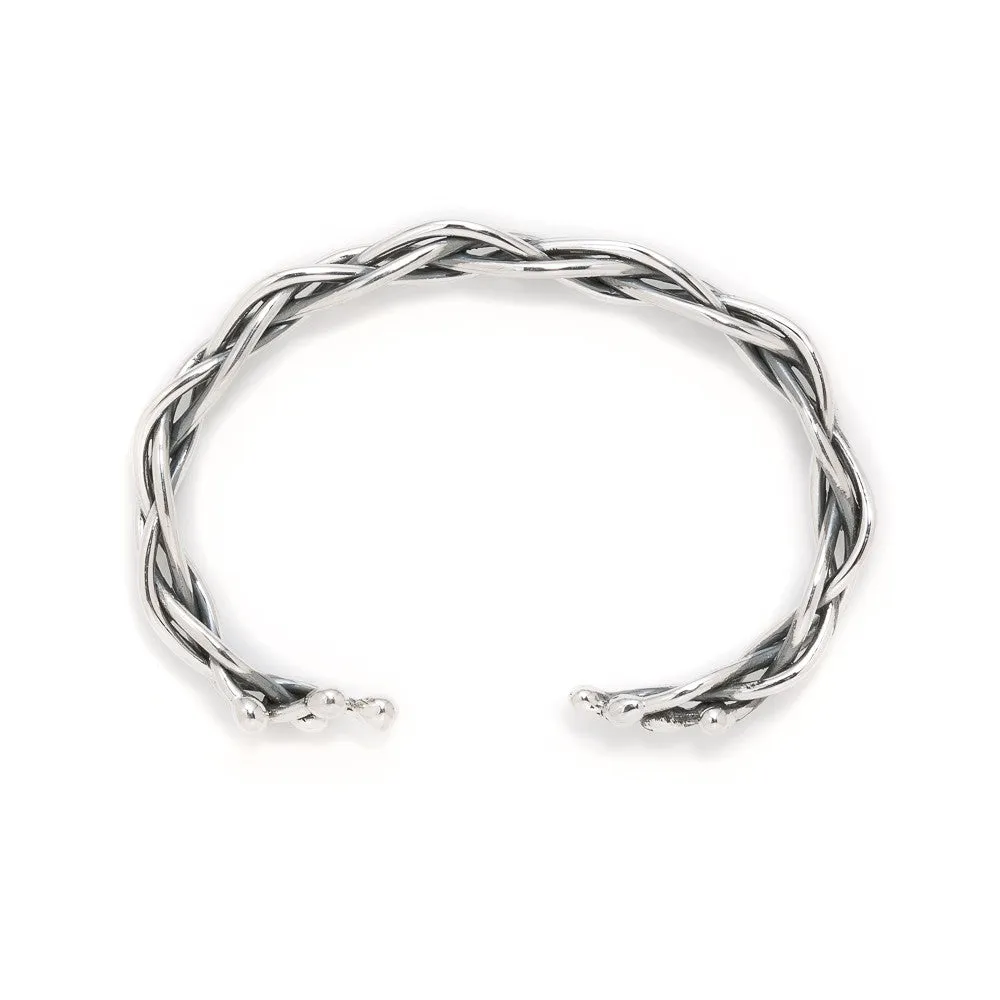 Sterling silver braided cuff