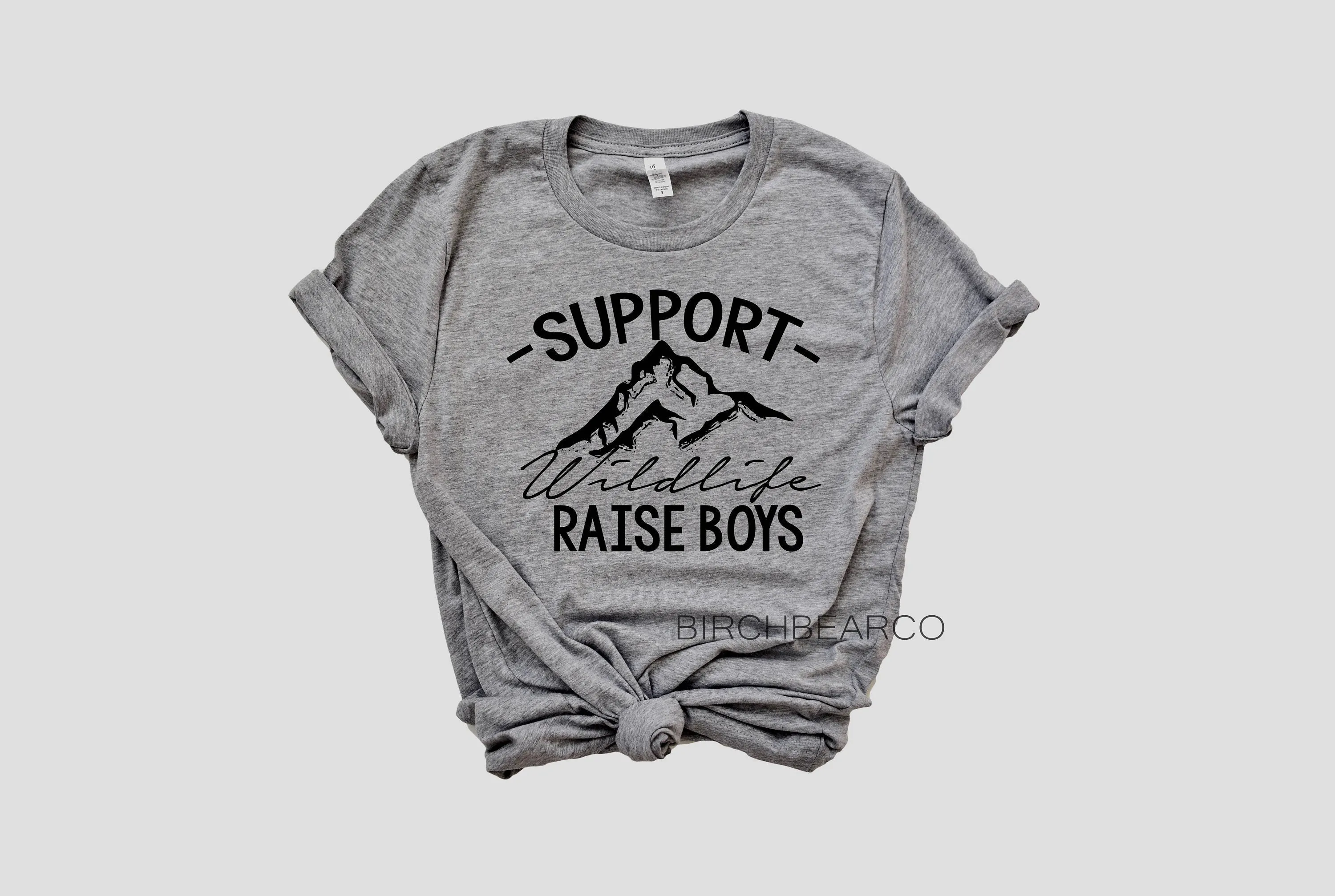 Support Wildlife Raise Boys Shirt - Mom Of Boys Shirt - Mom Shirt - Mom Shirts - Funny Mom Shirt Unisex Heather T-Shirt