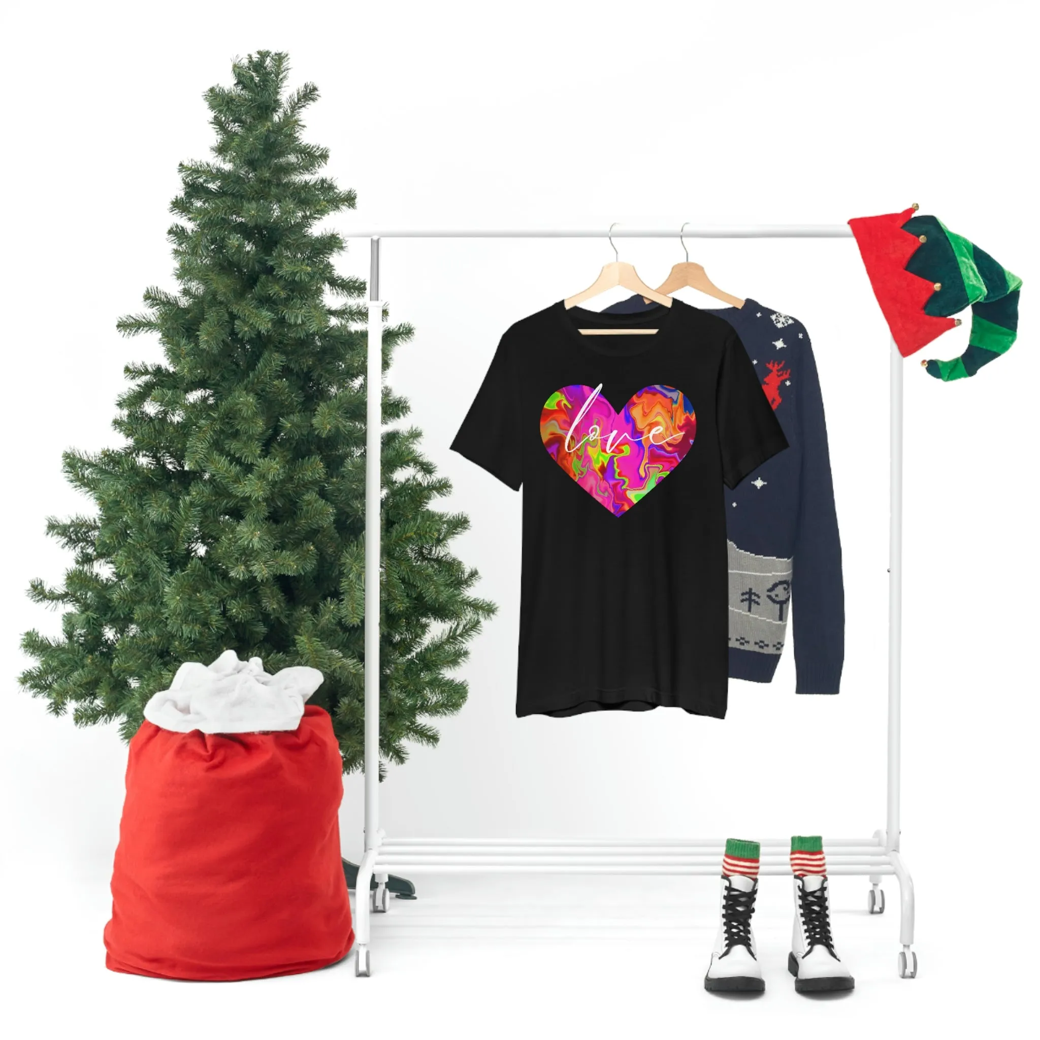 Swirl Heart Script Love Short Sleeve T-Shirt