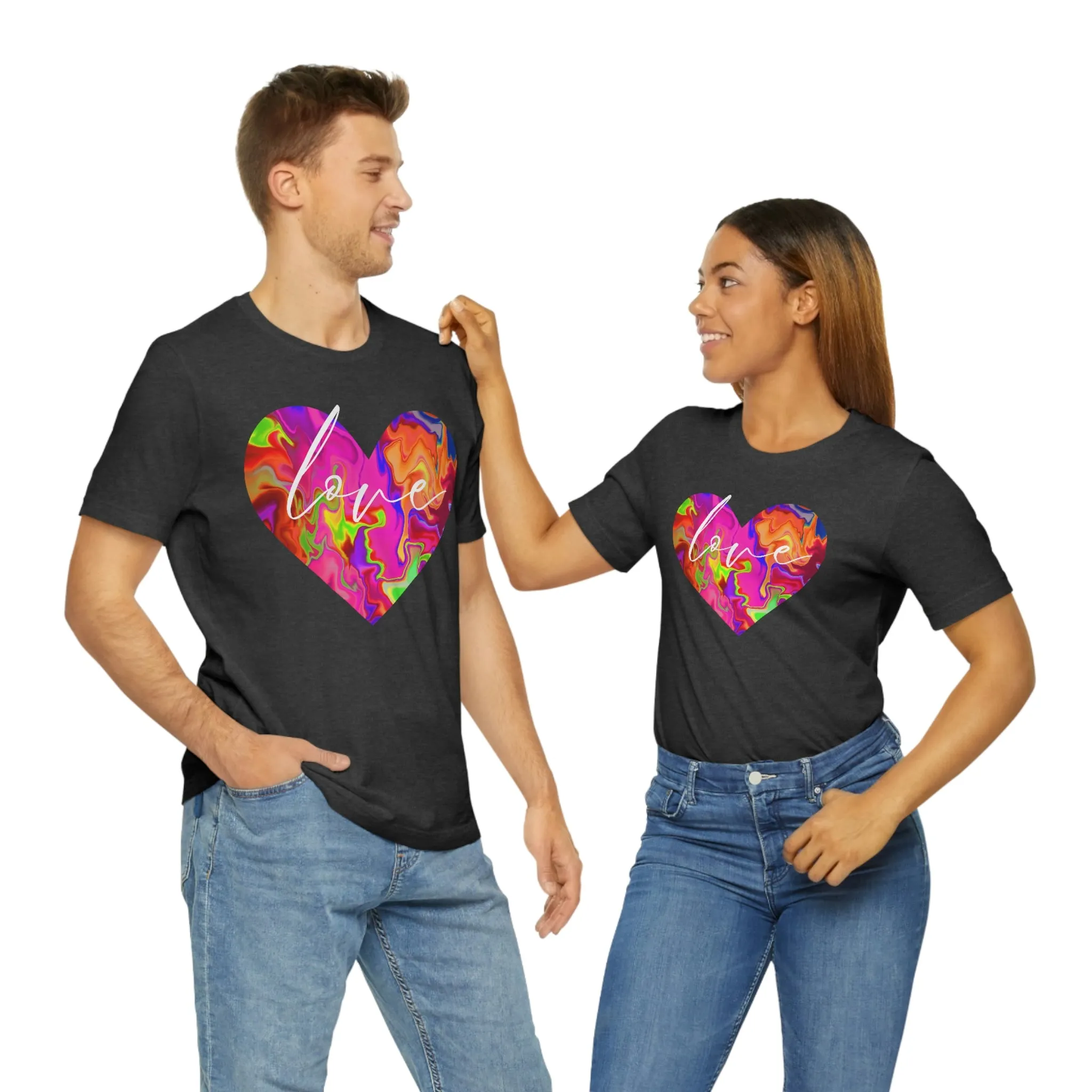 Swirl Heart Script Love Short Sleeve T-Shirt