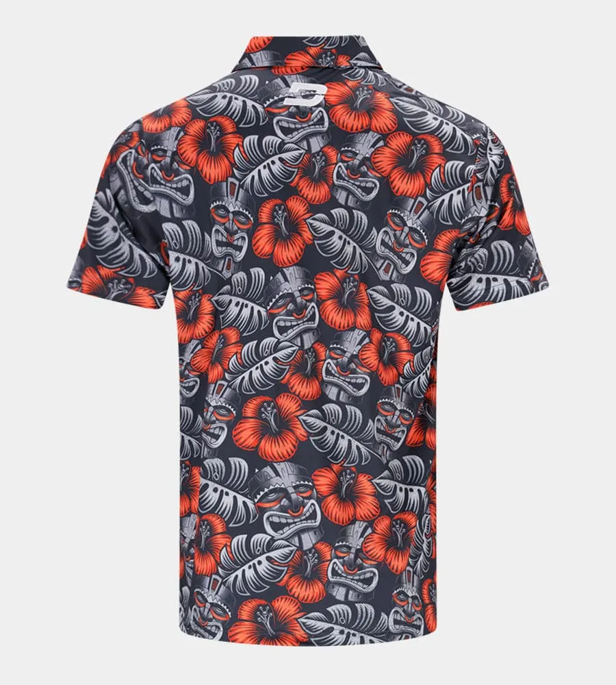 TIKI POLO - CHARCOAL / ORANGE