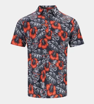 TIKI POLO - CHARCOAL / ORANGE