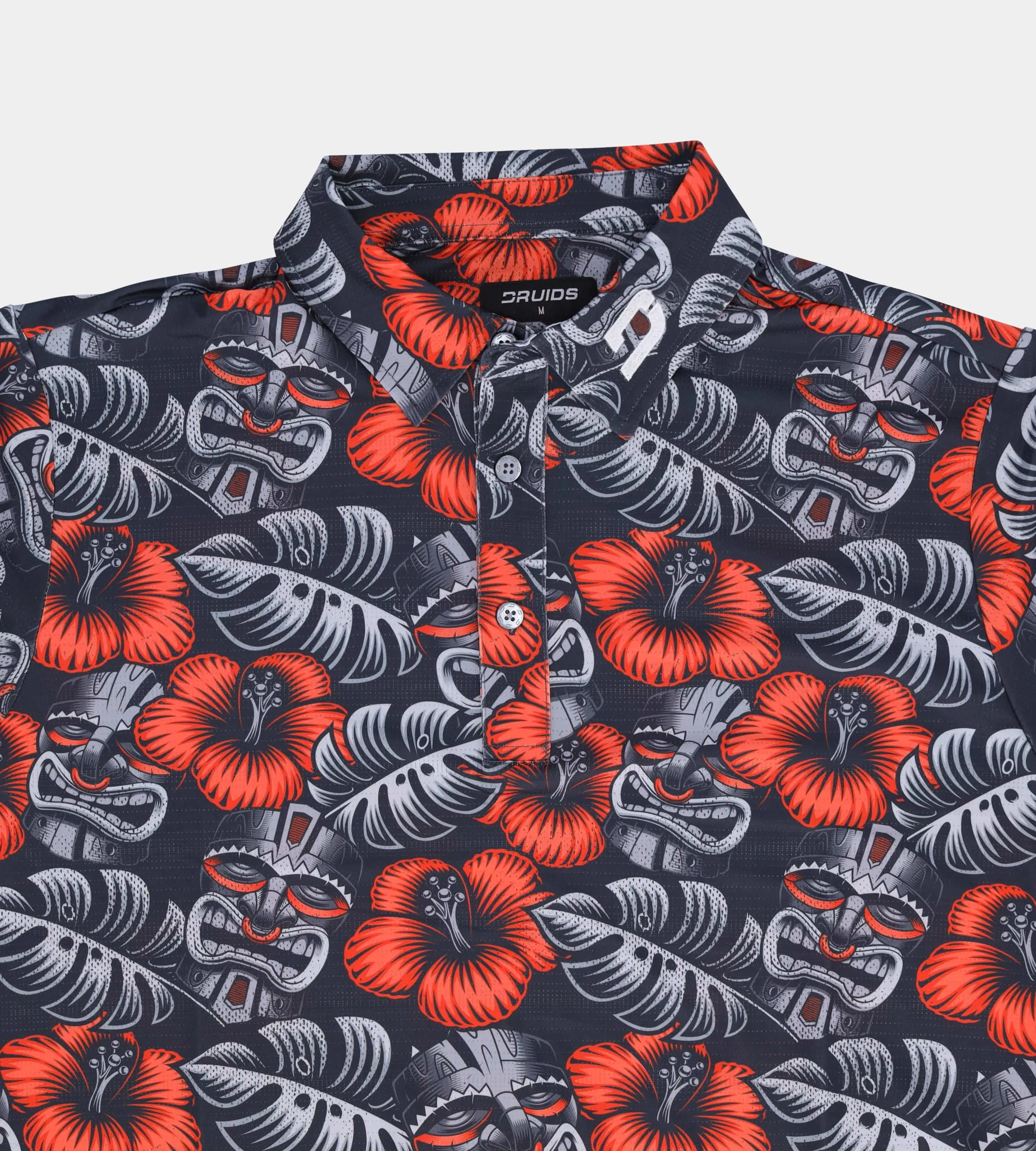 TIKI POLO - CHARCOAL / ORANGE