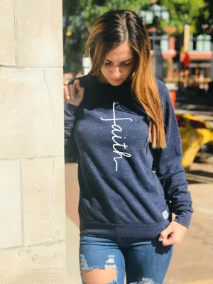 Tri-Blend Crew Neck Sweatshirt Unisex Faith Cross Sweatshirt - Faith Shirt - Thanksgiving Shirt - Fall Shirt - Cross Shirt Faith T Shirt