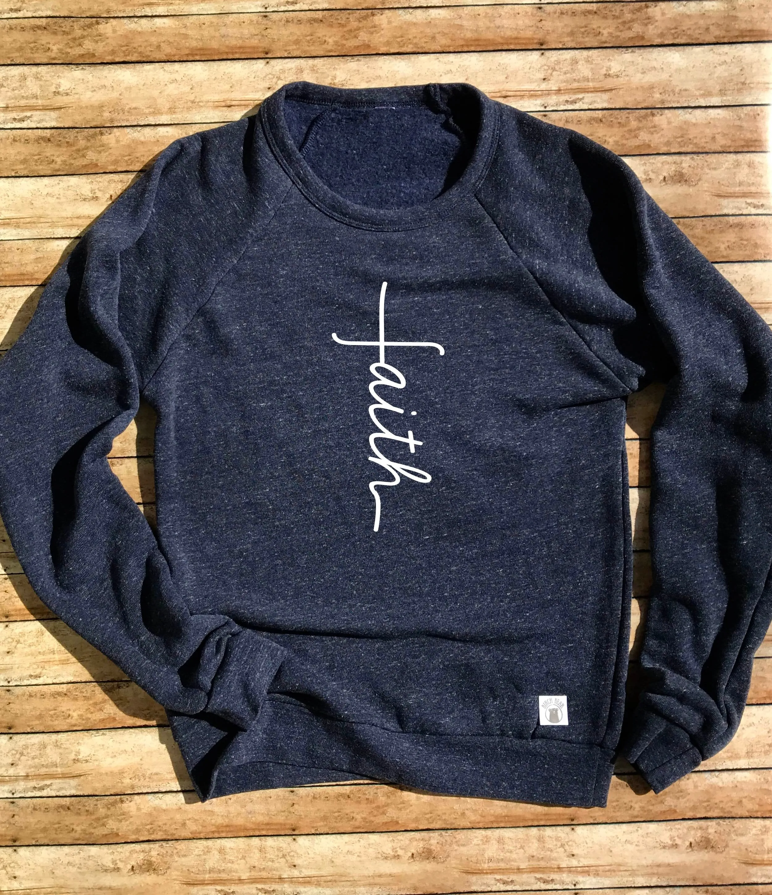 Tri-Blend Crew Neck Sweatshirt Unisex Faith Cross Sweatshirt - Faith Shirt - Thanksgiving Shirt - Fall Shirt - Cross Shirt Faith T Shirt