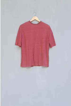 Urvashi Kaur   I   Hamamatsu JERSEY TOP ARCILLA handloom cotton and linen silk jersey brick TESSELLATE- 53