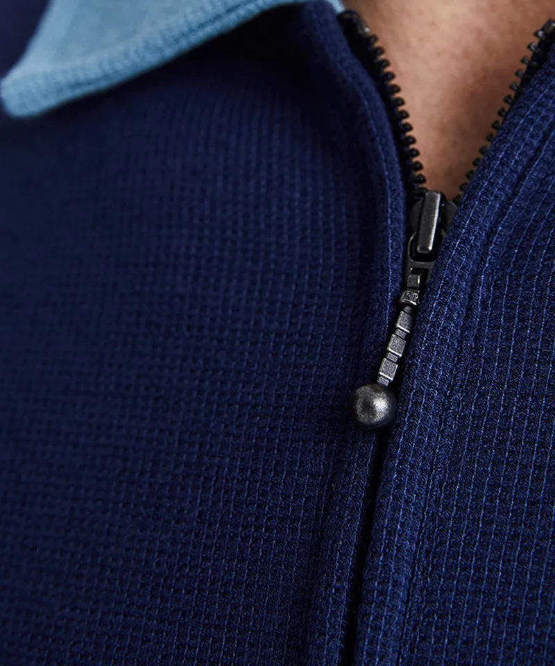 Vice Golf Atelier Liberty Club Half-Zip Waffle Polo - Navy