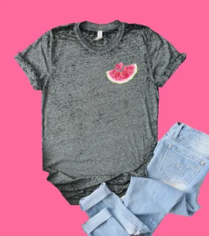 Watermelon Love Shirt | Acid Wash T Shirt | Unisex Crew