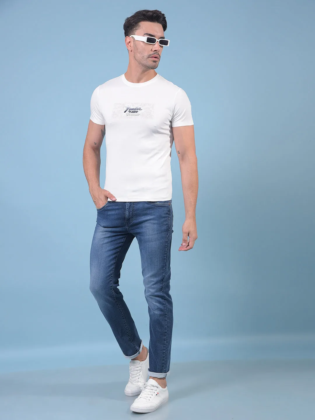 White Graphic Print T-Shirt