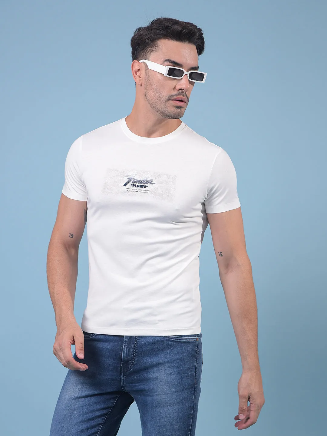 White Graphic Print T-Shirt